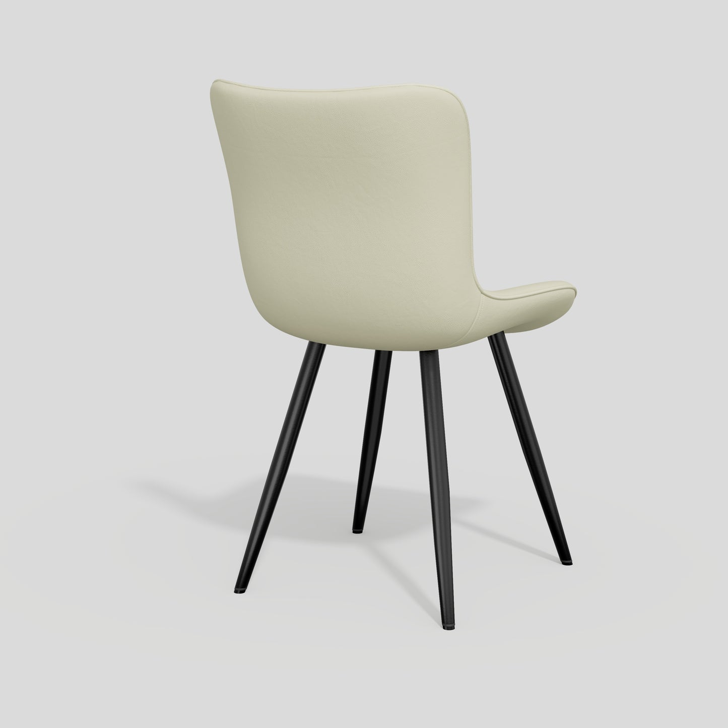 Modern PU Leather Dining Chairs Set of 2, Armless Accent Side Chairs with Sturdy Metal Legs for Dining Room, Kitchen, or Living Room