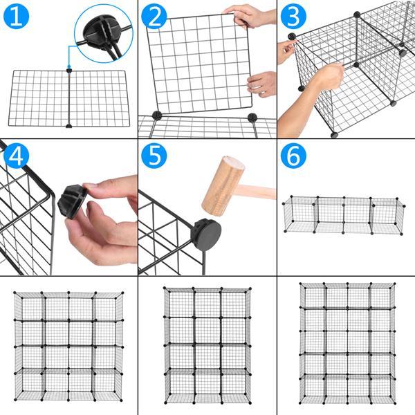 16 - Cube Modular Storage Organizer – Metal Wire Shelving Unit & Bookcase - goosavvy.com