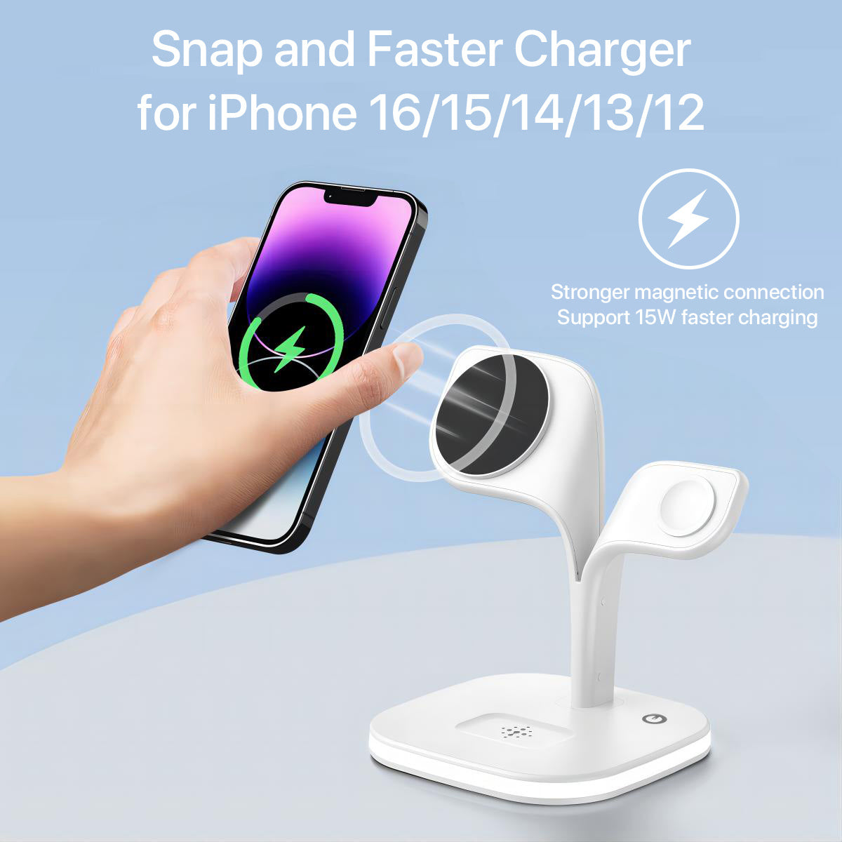 5-in-1 Wireless Charging Station for MagSafe – Fast Charger for iPhone, Apple Watch, AirPods & More