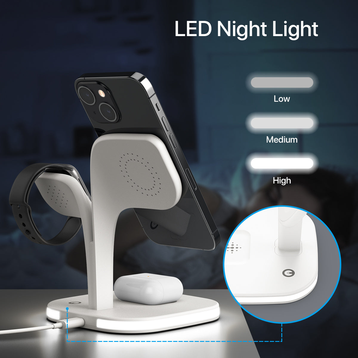 5-in-1 Wireless Charging Station for MagSafe – Fast Charger for iPhone, Apple Watch, AirPods & More