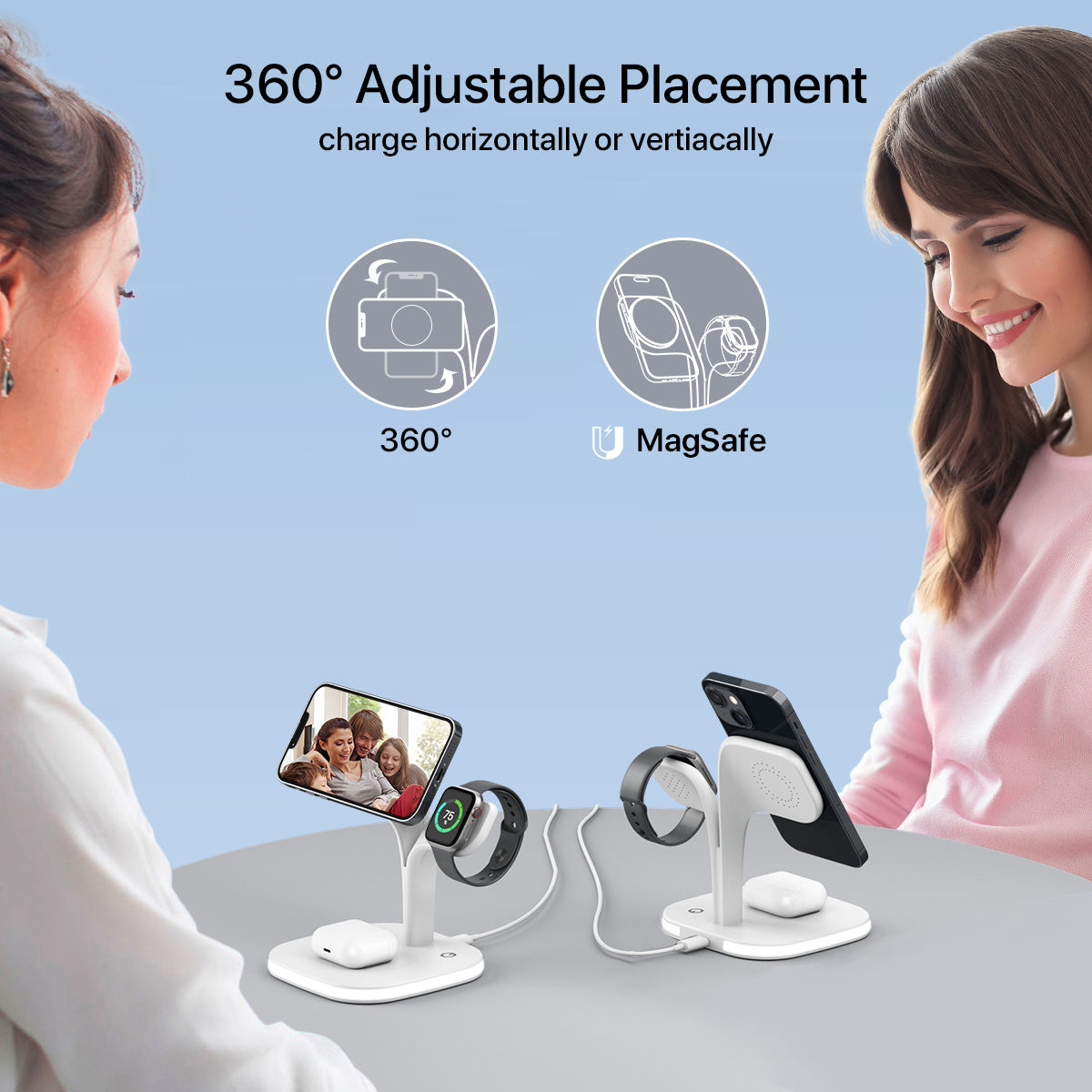 5-in-1 Wireless Charging Station for MagSafe – Fast Charger for iPhone, Apple Watch, AirPods & More