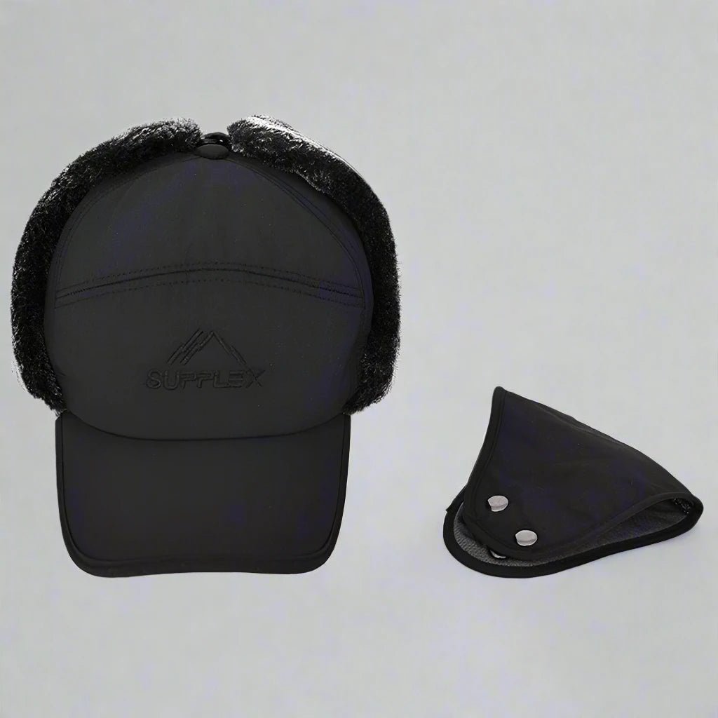 2024 Solid Color Winter Hat with Ear Flaps and Removable Face Covering – Warm, Stylish, and Unisex Cold Weather Gear - goosavvy.com