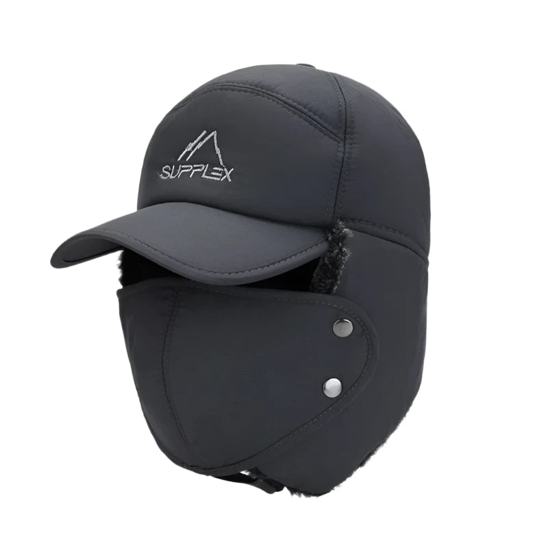 2024 Solid Color Winter Hat with Ear Flaps and Removable Face Covering – Warm, Stylish, and Unisex Cold Weather Gear - goosavvy.com