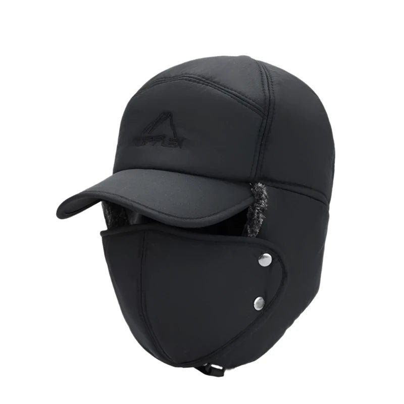 2024 Solid Color Winter Hat with Ear Flaps and Removable Face Covering – Warm, Stylish, and Unisex Cold Weather Gear - goosavvy.com