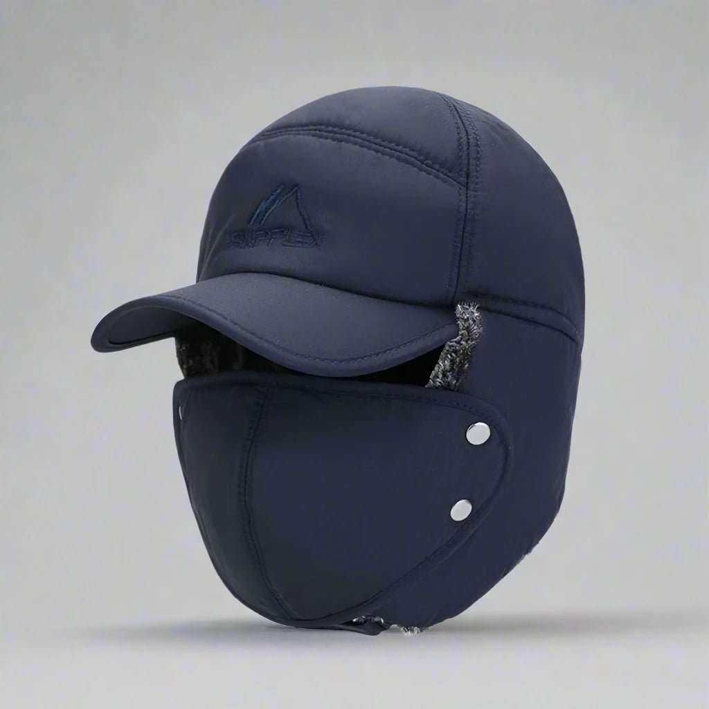2024 Solid Color Winter Hat with Ear Flaps and Removable Face Covering – Warm, Stylish, and Unisex Cold Weather Gear - goosavvy.com