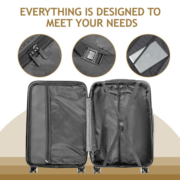4-Piece Mustard Yellow Luggage Set - ABS Hard Shell, Double Wheels & TSA Lock - goosavvy.com