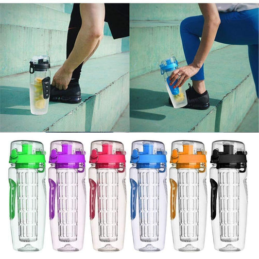 32oz BPA - Free Fruit Infuser Water Bottle – Leakproof, Tritan Plastic, Juice & Sports Drink Shaker - goosavvy.com