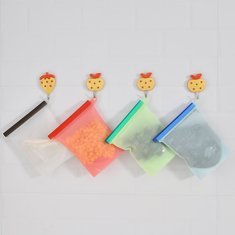 4-Pack 500ml Silicone Kitchen Storage Bags – Vacuum Sealed Food Storage for Dried Fruits, Vegetables, Meat, and More - goosavvy.com