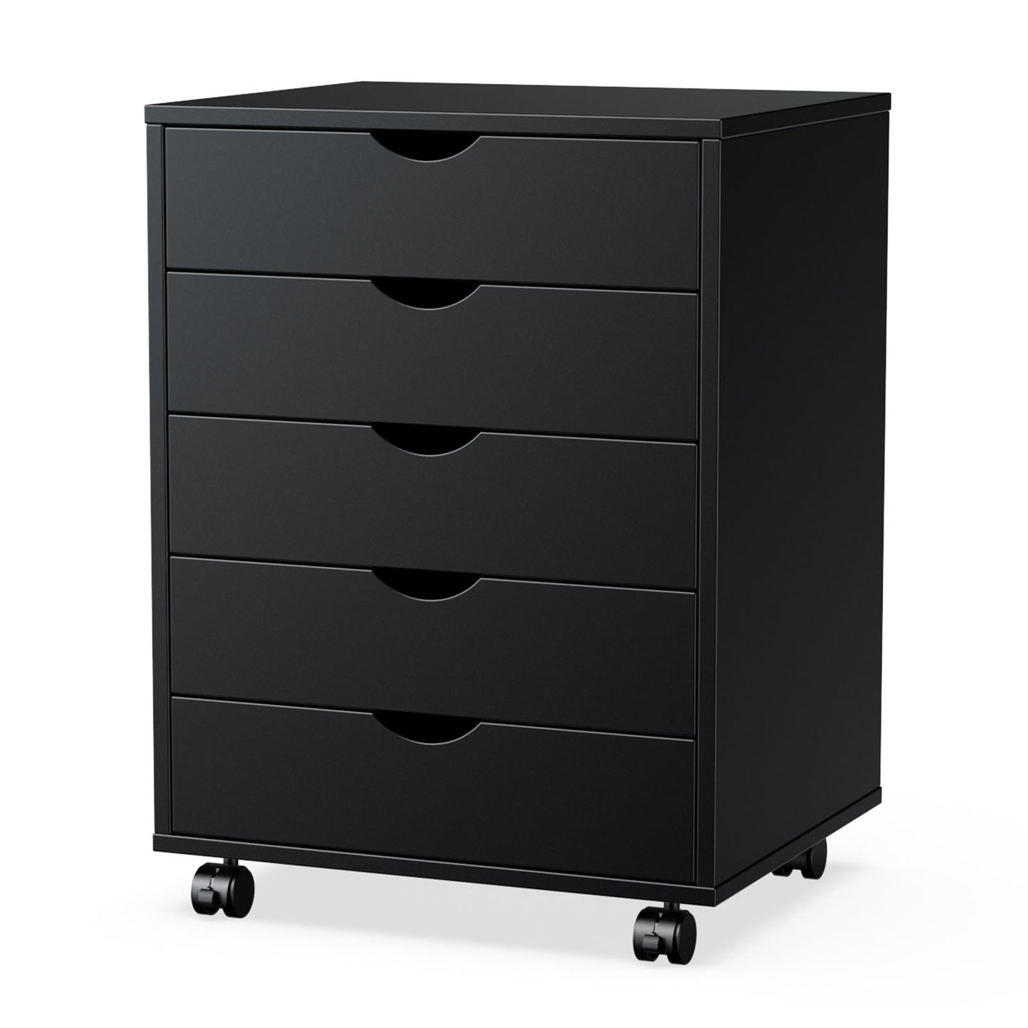 5 or 7 Drawer Wood File Cabinet with Wheels – Modern Dresser Organizer for Office & Home, White