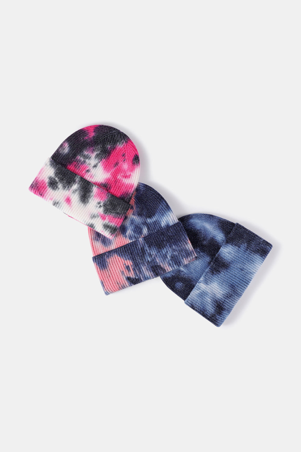 Ladies Tie-Dye Cuffed Rib-Knit Beanie Hat - goosavvy.com