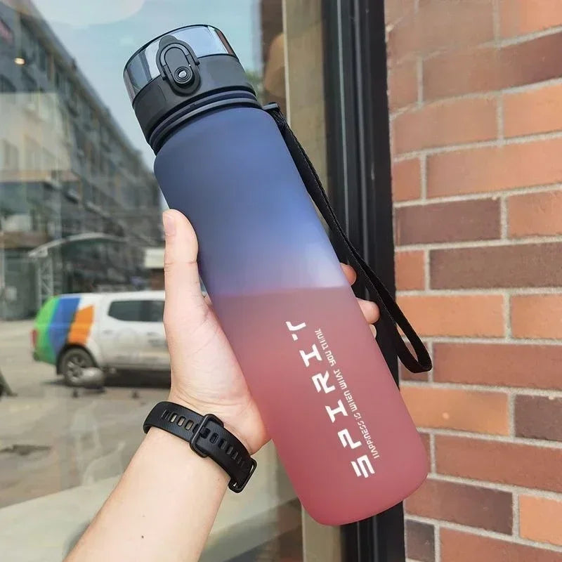 Gradient Sports Water Bottle with Straw and Strap – Leakproof Plastic Hydration Bottle for Gym, Travel & Outdoor Use (500ml / 650ml / 1000ml)