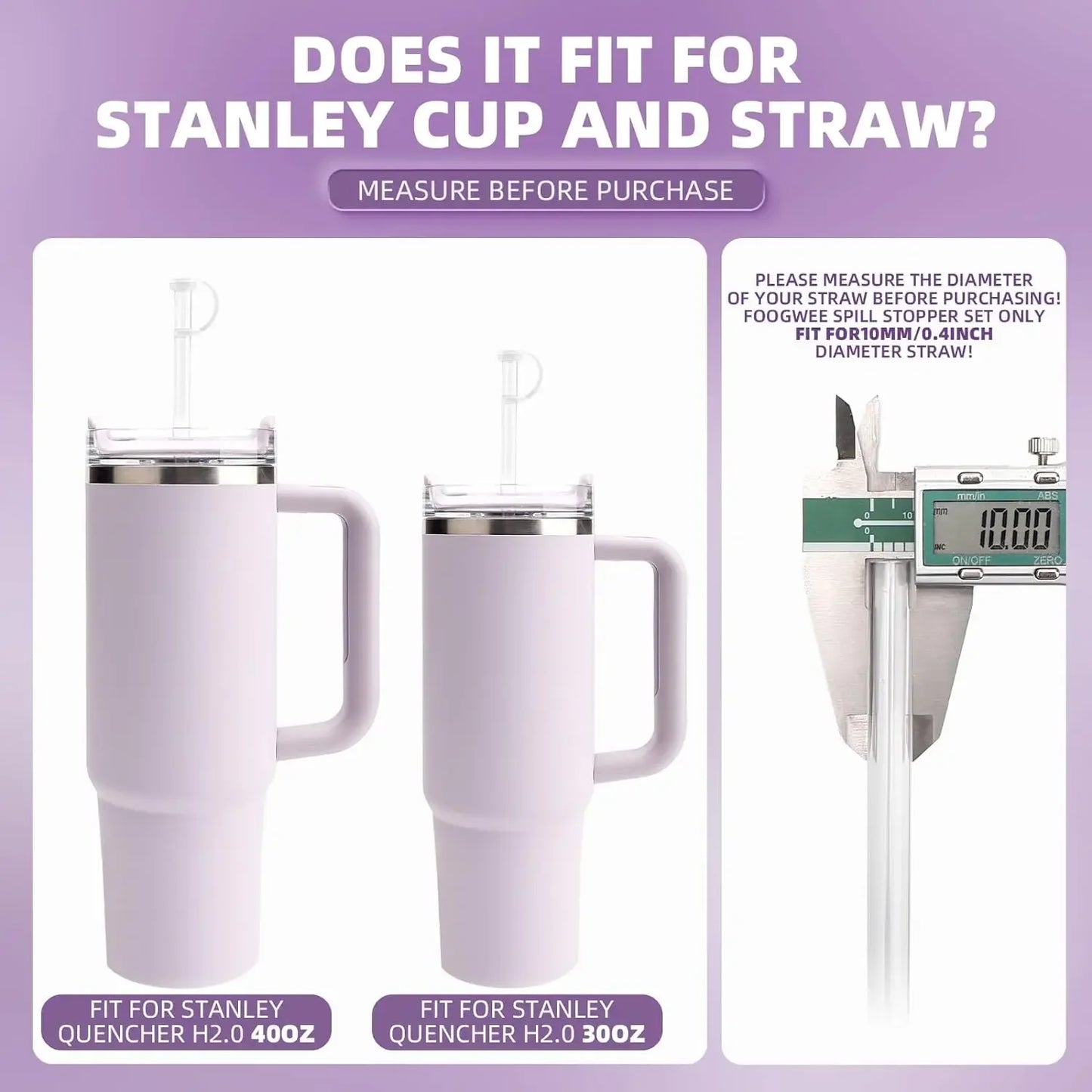 🥤 6-Pack Tritan Replacement Straws & Spill Stopper Kit – For 30oz/40oz Tumblers