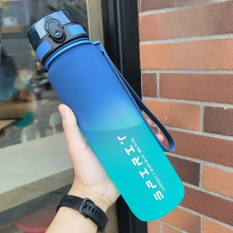 Gradient Sports Water Bottle with Straw and Strap – Leakproof Plastic Hydration Bottle for Gym, Travel & Outdoor Use (500ml / 650ml / 1000ml)