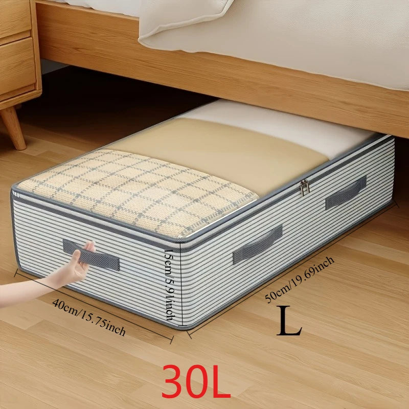 Under-Bed Clothes & Bedding Storage Bag with Clear Top – L & XL