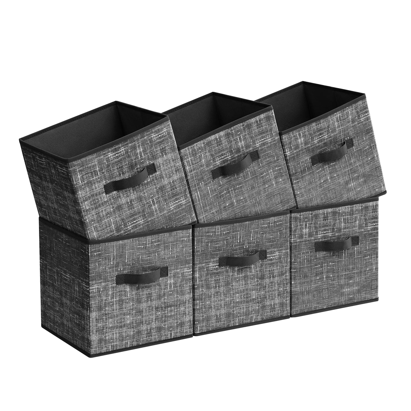 Foldable Fabric Storage Cubes 6-Pack – 11.8" Non-Woven Closet Organizer Bins with Dual Handles for Shelves, Clothes & Home Organization