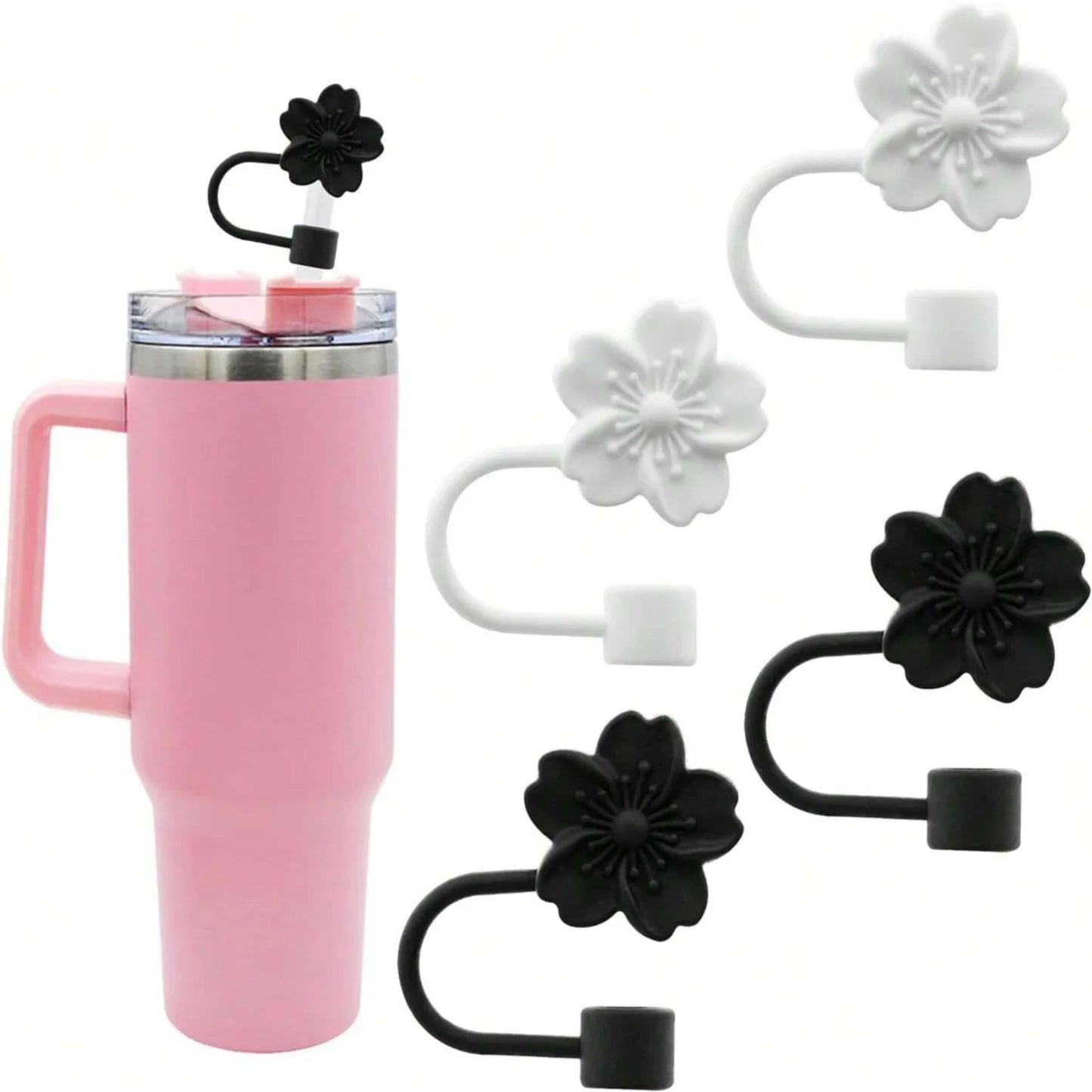Begonia Flower Straw Covers (BPA-Free) – Reusable Tips for Large 30/40 oz Tumblers