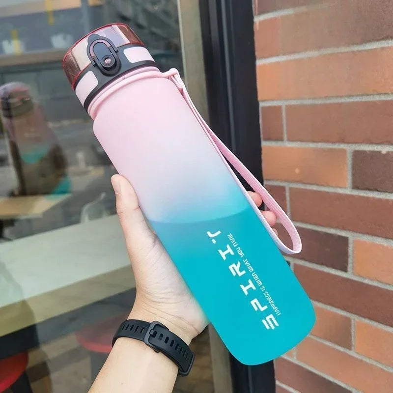 Gradient Sports Water Bottle with Straw and Strap – Leakproof Plastic Hydration Bottle for Gym, Travel & Outdoor Use (500ml / 650ml / 1000ml)