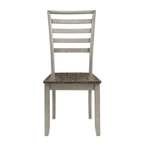 Abacus Set of 2 Side Chairs – Dark Brown Ladderback with Two - Tone Finish - goosavvy.com