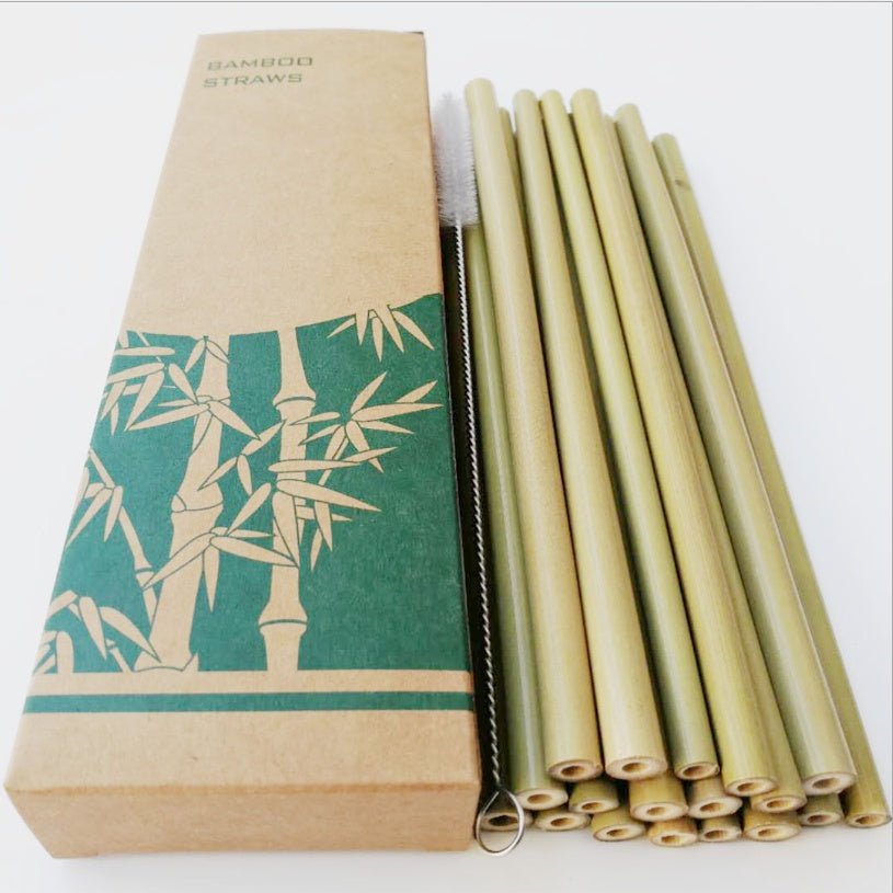 Bamboo Drinking Straws – 12-Pack with Cleaning Brush - goosavvy.com