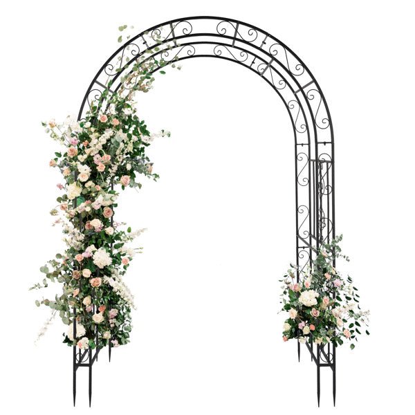 Black Double - Layer Iron Garden Arch, Sturdy Metal Trellis for Climbing Plants - goosavvy.com