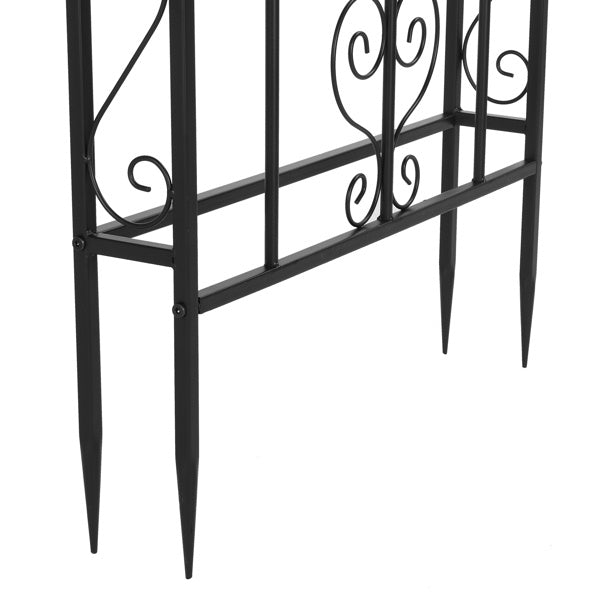 Black Double - Layer Iron Garden Arch, Sturdy Metal Trellis for Climbing Plants - goosavvy.com