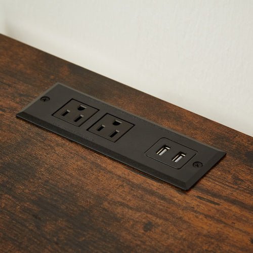 Compact End Table with Charging Station, USB Ports, Outlets, Drawers & Shelf - goosavvy.com