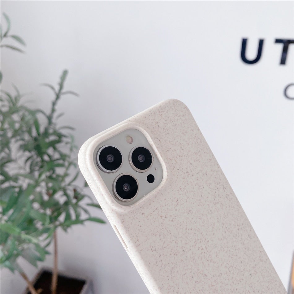 Compostable Phone Case for iPhone 14 / 14 Plus / 14 Pro / 14 Pro Max, iPhone 15 / 15 Plus / 15 Pro / 15 Pro Max, iPhone 16 / 16 Plus / 16 Pro / 16 Pro Max | Textured White | Wheat Straw Biodegradable Phone Case - goosavvy.com