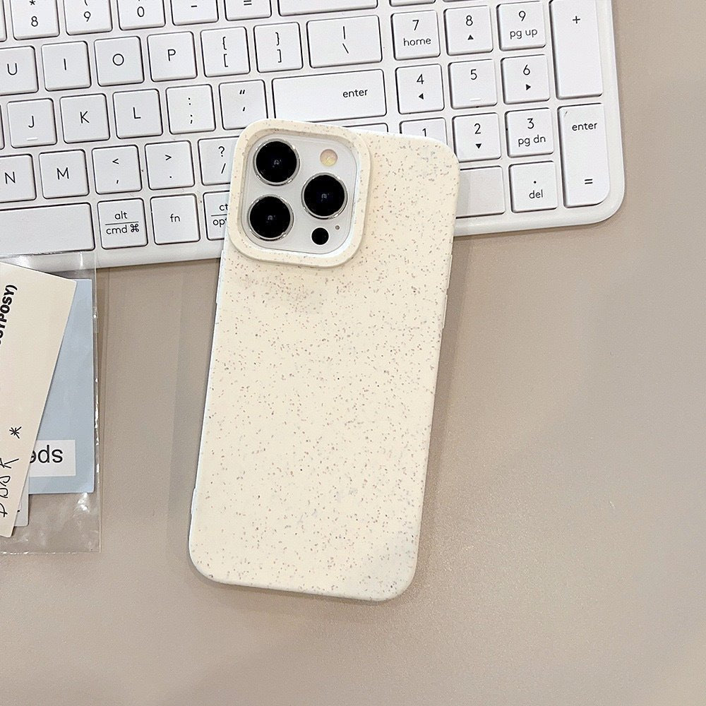 Compostable Phone Case for iPhone 14 / 14 Plus / 14 Pro / 14 Pro Max, iPhone 15 / 15 Plus / 15 Pro / 15 Pro Max, iPhone 16 / 16 Plus / 16 Pro / 16 Pro Max | Textured White | Wheat Straw Biodegradable Phone Case - goosavvy.com