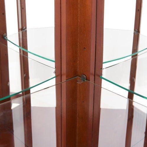 Corner Curio Cabinet with Lights, Adjustable Glass Shelves & Mirrored Back - goosavvy.com
