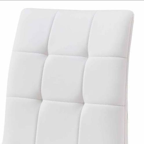 Escondido Set of 2 Side Chairs – Mid - Century Modern Design in White Faux Leather - goosavvy.com