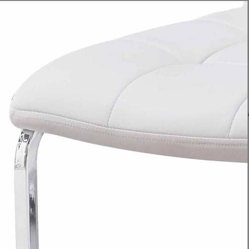 Escondido Set of 2 Side Chairs – Mid - Century Modern Design in White Faux Leather - goosavvy.com