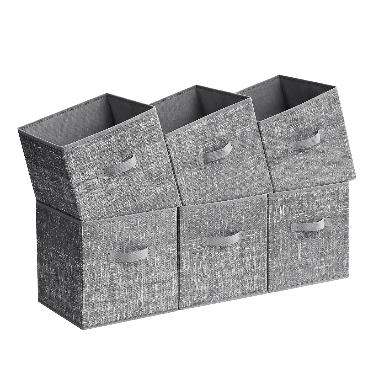 Foldable Fabric Storage Cubes 6 - Pack – 11.8" Non - Woven Closet Organizer Bins with Dual Handles for Shelves, Clothes & Home Organization - goosavvy.com