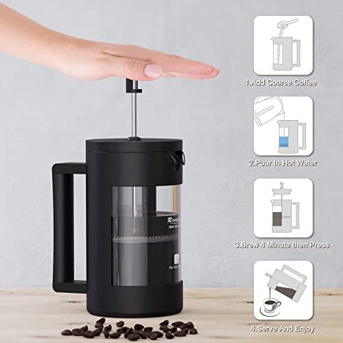 French Press Coffee Maker – 12oz & 21oz BPA - Free, Plastic & Glass, Rust - Free, Dishwasher Safe, for Coffee, Tea & Milk Frothing - goosavvy.com