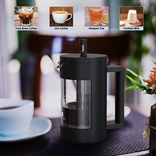 French Press Coffee Maker – 12oz & 21oz BPA - Free, Plastic & Glass, Rust - Free, Dishwasher Safe, for Coffee, Tea & Milk Frothing - goosavvy.com