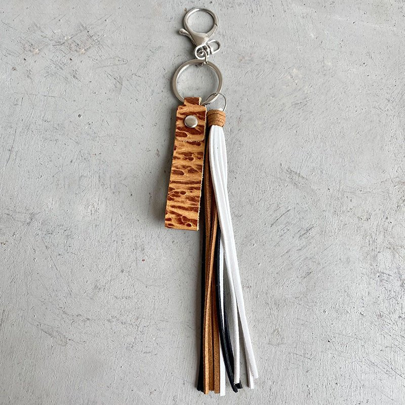 Genuine Leather Tassel Keychain - goosavvy.com