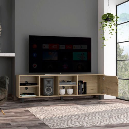 Harwich 5 - Shelf Light Oak TV Stand for TVs Up to 70 Inches - goosavvy.com