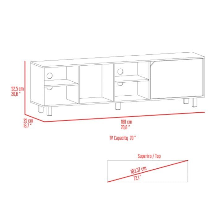 Harwich 5 - Shelf Light Oak TV Stand for TVs Up to 70 Inches - goosavvy.com