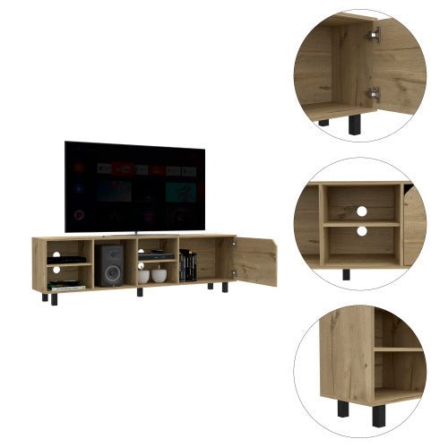 Harwich 5 - Shelf Light Oak TV Stand for TVs Up to 70 Inches - goosavvy.com