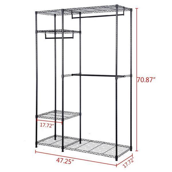 Heavy - Duty Freestanding Closet Organizer – 4 - Tier Clothing Rack, Black - goosavvy.com