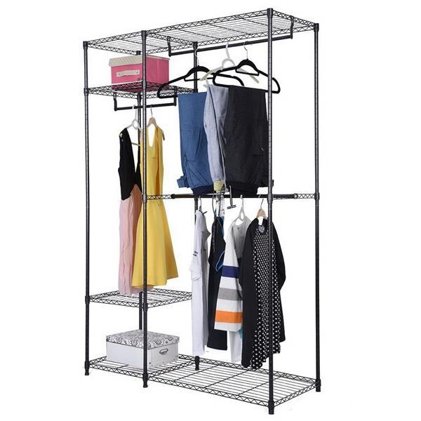 Heavy - Duty Freestanding Closet Organizer – 4 - Tier Clothing Rack, Black - goosavvy.com