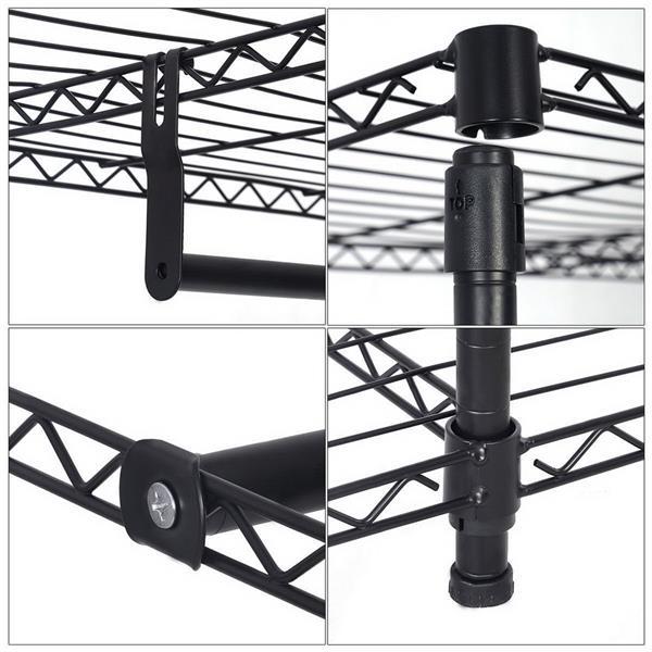 Heavy - Duty Freestanding Closet Organizer – 4 - Tier Clothing Rack, Black - goosavvy.com