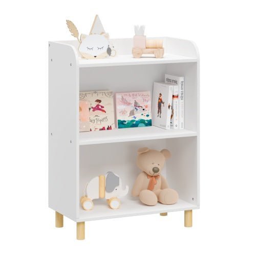 Kids 3 - Tier Bookshelf & Toy Storage, Wooden Bookcase with Safety Features - goosavvy.com
