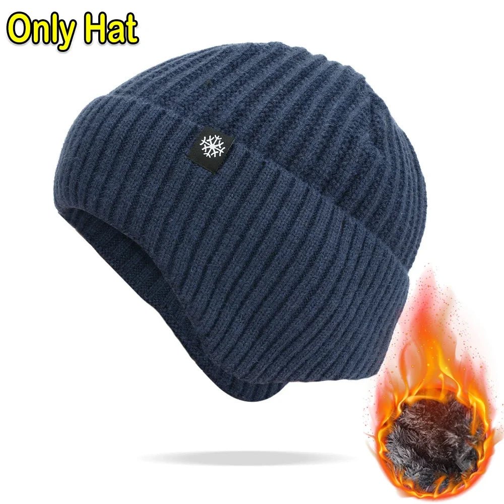 ❄️ Men’s Thermal Winter Beanie with Ear Protection – Thick Plush - Lined Knitted Hat - goosavvy.com