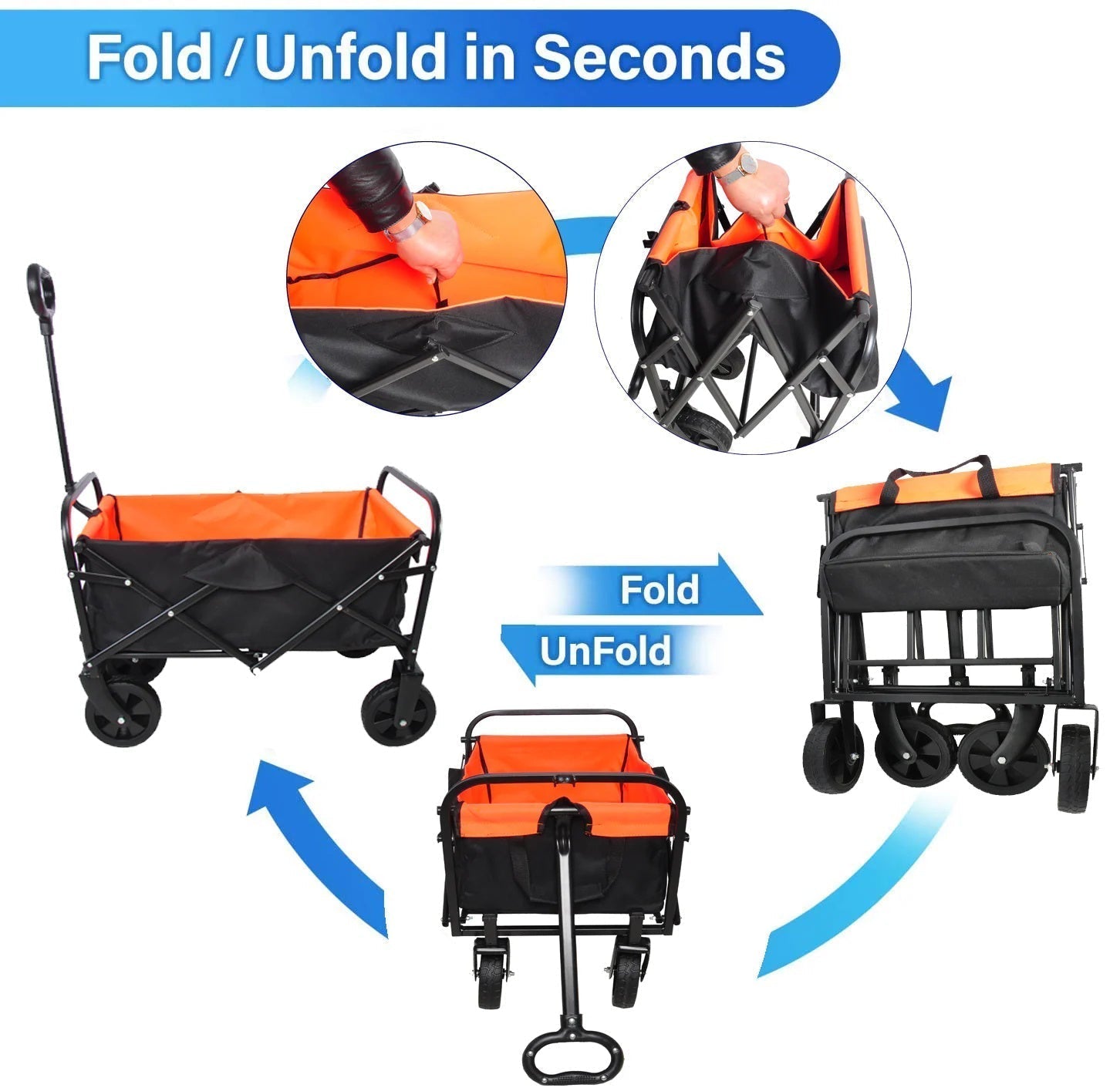 Mini Folding Wagon Cart – Heavy - Duty Collapsible Utility Cart for Garden, Camping & Shopping - goosavvy.com