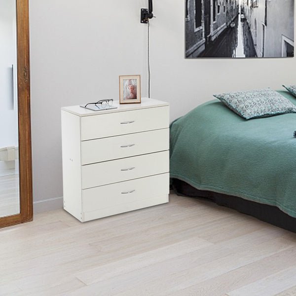 Modern 4 - Drawer White Dresser – Spacious Storage Chest for Bedroom, Living Room, Nursery, or Entryway - goosavvy.com
