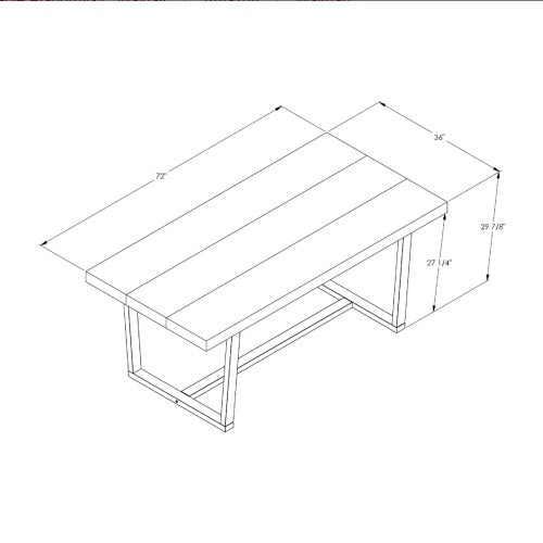 Modern Distressed Solid Wood And Metal Open Frame Dining Table - Mahogany - goosavvy.com