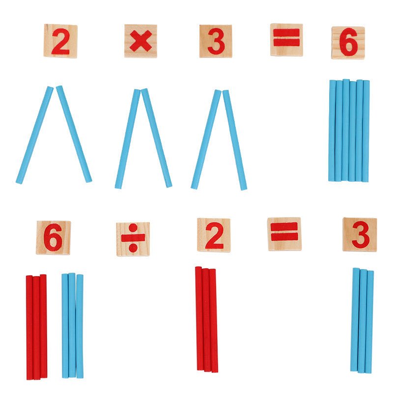 Montessori Wooden Math Counting Sticks Educational Toy for Kids - goosavvy.com