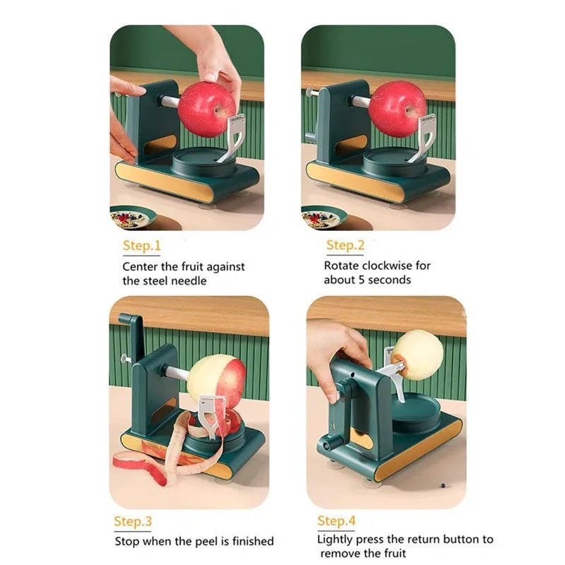 Multifunctional Hand - Cranked Peeler Machine & Fruit Slicer Cutter - goosavvy.com