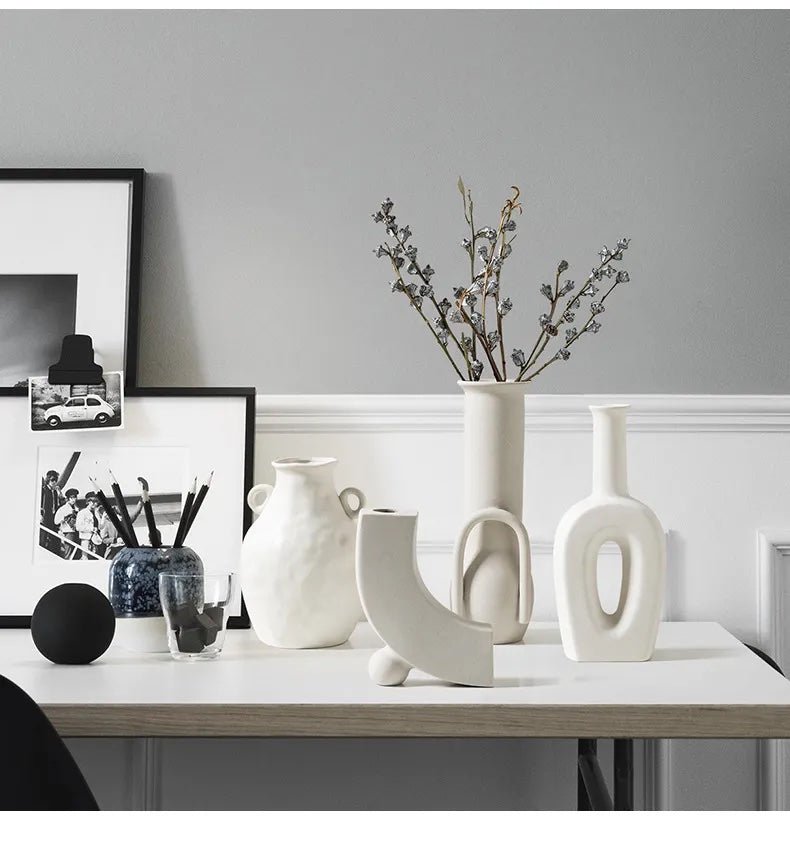 Nordic - Style Ceramic Decorative Vase for Home and Garden | Minimalist Centerpiece | Vase for Ornaments - goosavvy.com