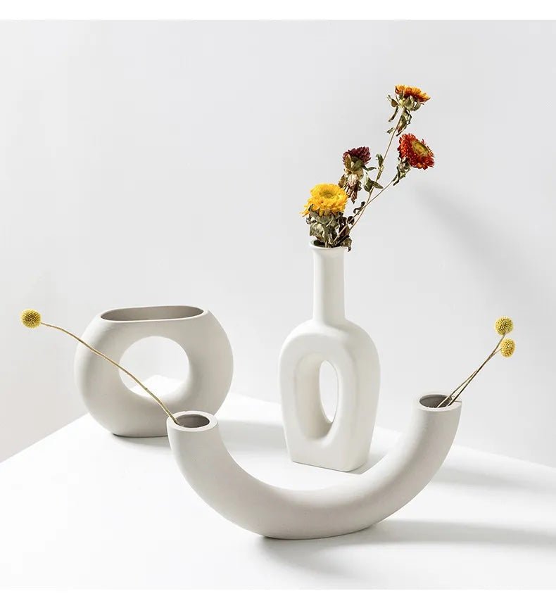 Nordic - Style Ceramic Decorative Vase for Home and Garden | Minimalist Centerpiece | Vase for Ornaments - goosavvy.com